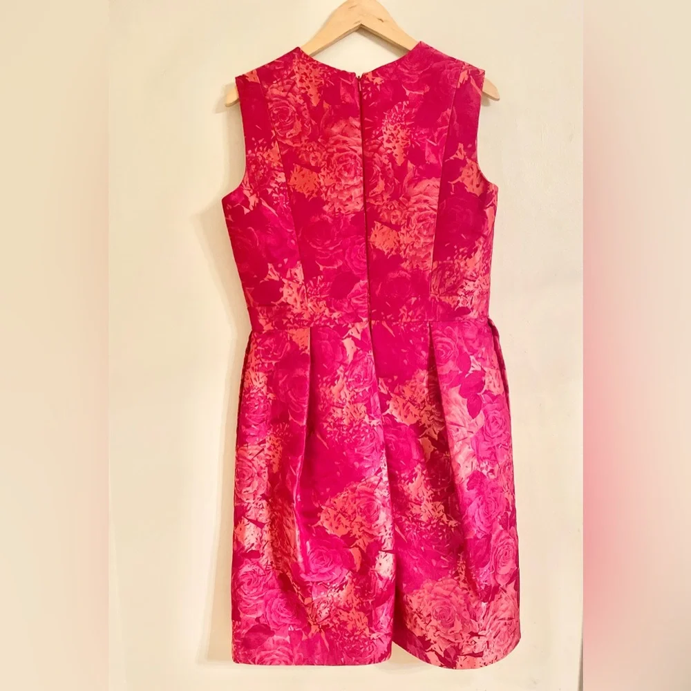 Carmen Marc Valvo Gorgeous Floral Jacquard A-Line Cocktail Dress Size 12 - EUC - Picture 3 of 13